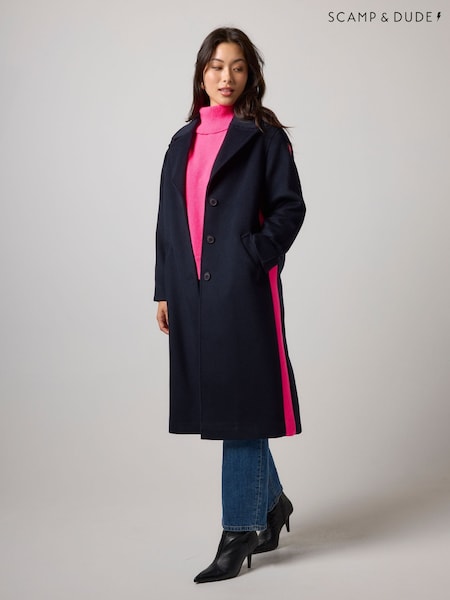 Blue - Scamp & Dude Wool Blend Coat