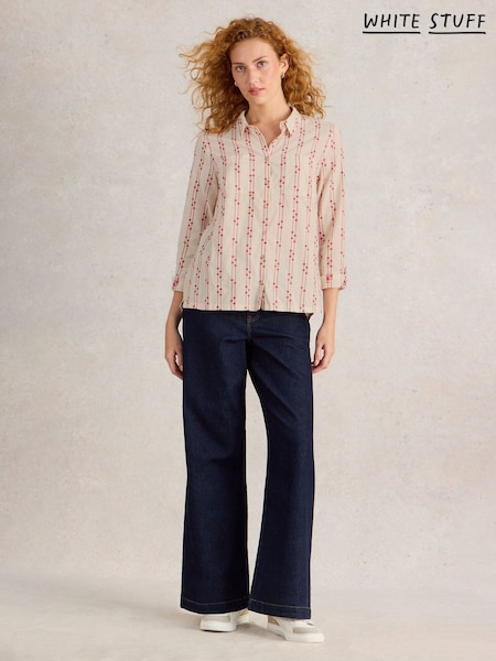 White Stuff Cream & Red Sophie Cotton Shirt (AY8174) | £49