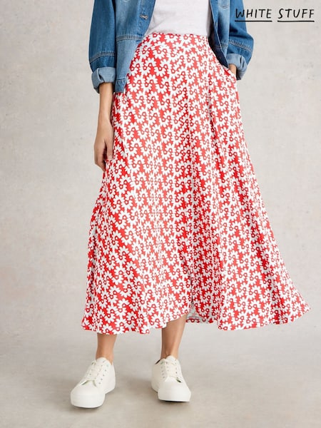 White Stuff Red Jada Jersey Maxi Skirt (AY8176) | £55