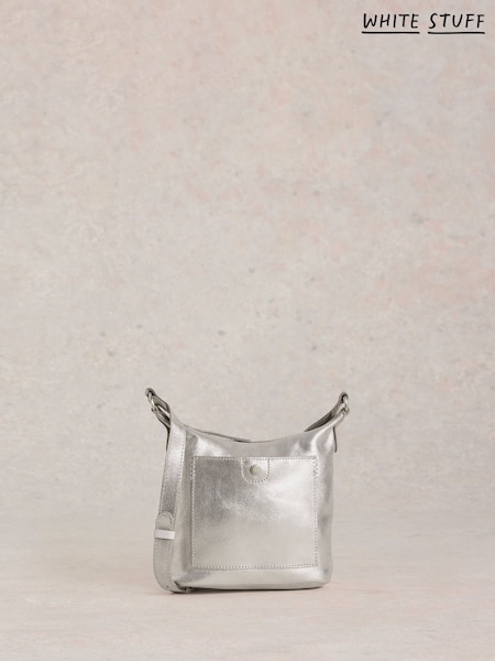 White Stuff Silver Mini Fern Leather Cross-Body Bag (AY8186) | £49
