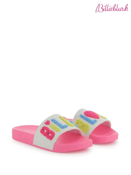 Billieblush Pink Iridescent Logo Sliders (AY8274) | £39