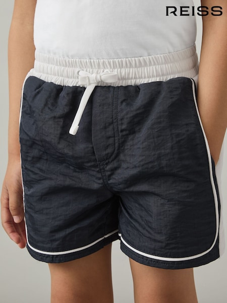 Reiss Navy/White Cano Colourblock Piped Swim Shorts (AY8329) | £28