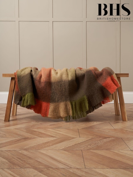 BHS Block Check Wool Mix Throw (AY8361) | £55
