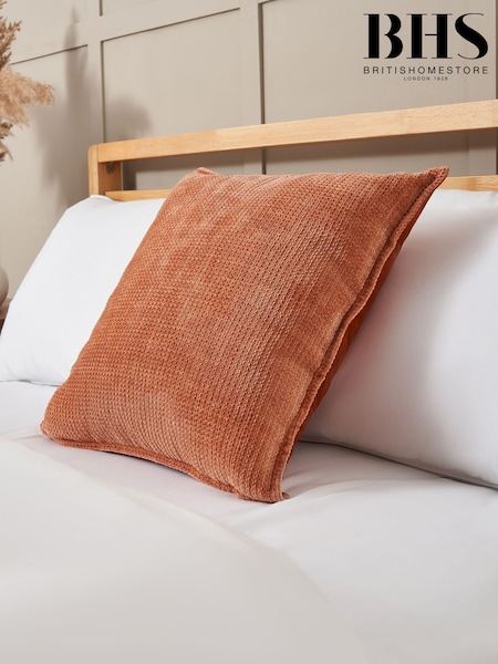 BHS Terracotta Semi Plain Design Flange Edge Cushion (AY8366) | £16