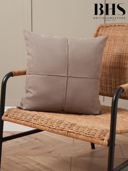 BHS Stone Faux Suede Cross Cushion (AY8368) | £16