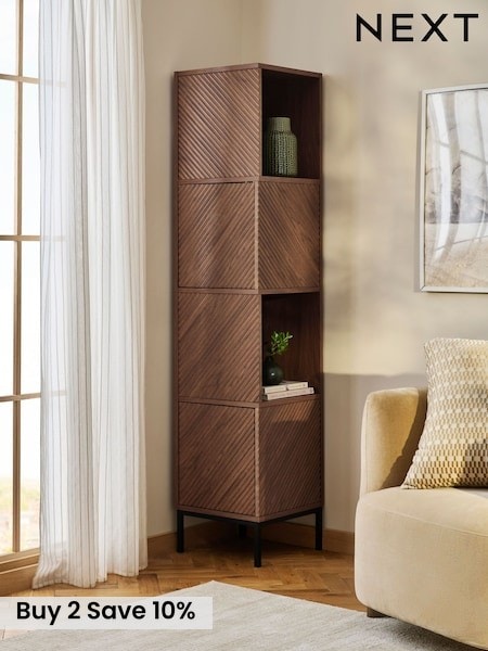 Dark Marlow Oak Effect Corner Bookcase (AY8596) | £299