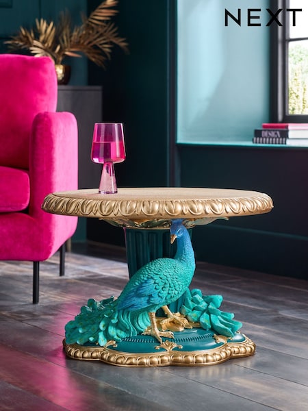 Gold Peacock Shaped Coffee Table (AY8606) | £275