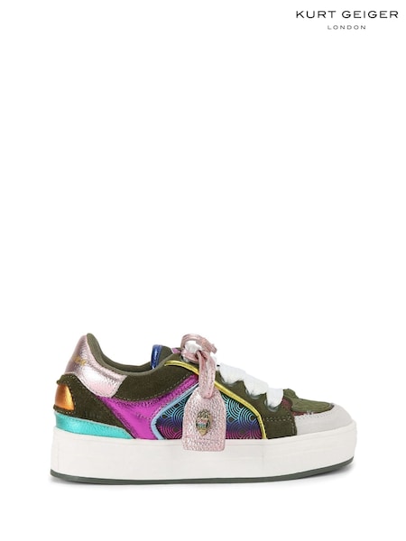 Kurt Geiger London Kids Green Mini Southbank Tag Trainers (AY8698) | £69