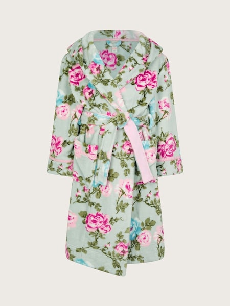 Monsoon Pink Fleece Floral Print Dressing Gown (AY8828) | £30