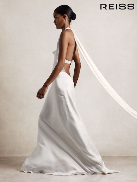 Reiss White Brackley Atelier Duchess Satin Maxi Dress (AY8857) | £565