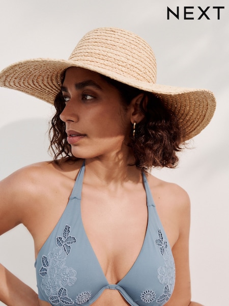 Neutral Wide Brim Floppy Hat (AY8959) | £28