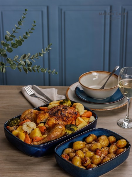 Mason Cash Set of 2 Blue Reactive Rectangular Serving Dishes (AY9052) | £38