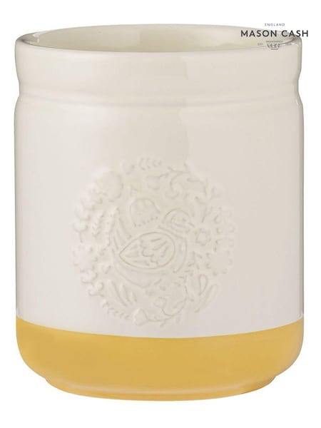 Mason Cash Cream Green and Yellow Home to Roost Large Storage and Untensil Pot (AY9053) | £32