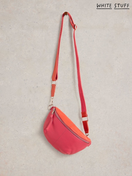White Stuff Pink Mini Sebby Leather Sling Bag (AY9111) | £49