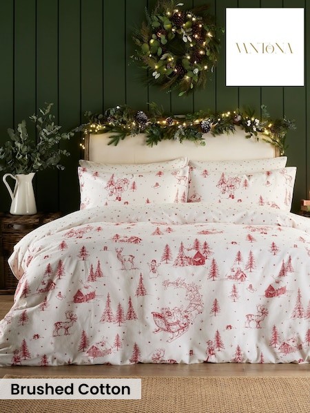 Stag Christmas Tartan Duvet Cover Set – Brushed Cotton, Thermal Flannel, All British Sizes