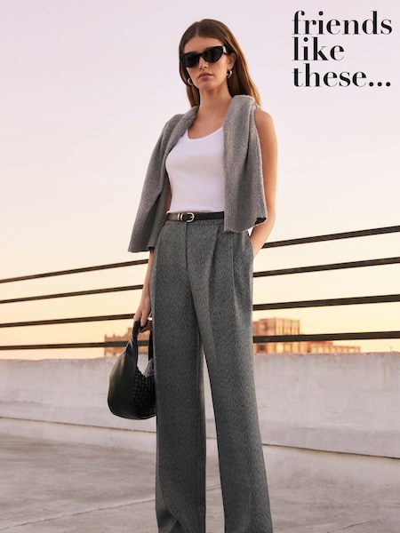 Friends Like These Grey Tailored Wide Leg Trousers (AY9245) | £38
