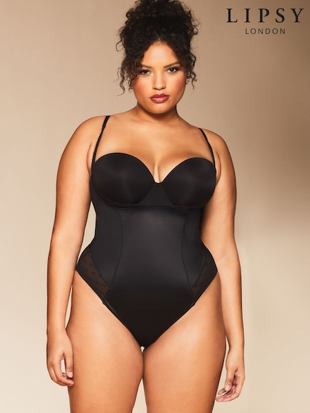Lipsy Black Sculpt Tummy Control Wear Your Own Bra Shapewear Body (AY9271) | £34