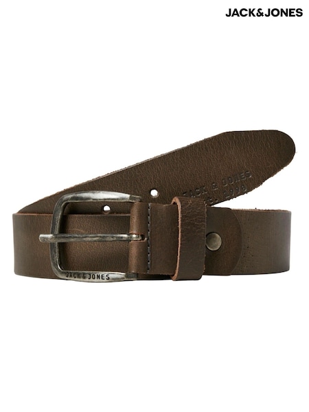 JACK & JONES Brown Leather Belt (AY9368) | £22