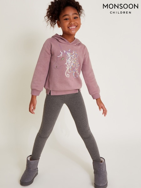Monsoon Purple Sequin Unicorn Hoodie and Leggings Set (AY9407) | £38 - £43