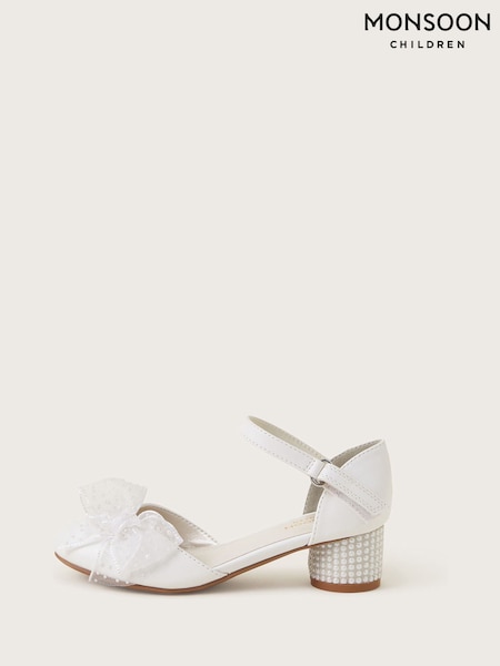 Monsoon Natural Pearl Bow Two Part Heels (AY9408) | £28 - £32