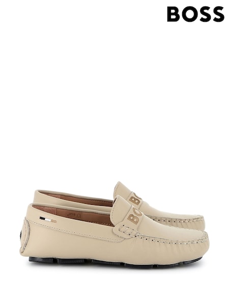 BOSS Natural Logo Moccasin Loafers (AY9430) | £139
