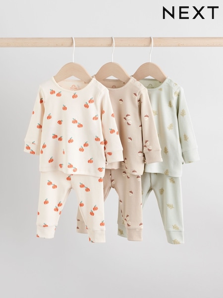 Green/Neutral Autumnal Print Top and Leggings Baby 6 Piece Set (0mths-2yrs) (AY9638) | £28 - £30