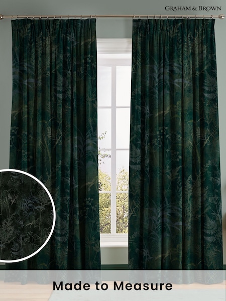Graham & Brown Emerald Green Restore Made to Measure Curtains (AY9717) | £119