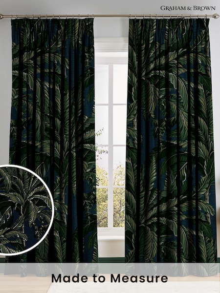 Graham & Brown Midnight Blue Daintree Made to Measure Curtains (AY9725) | £119