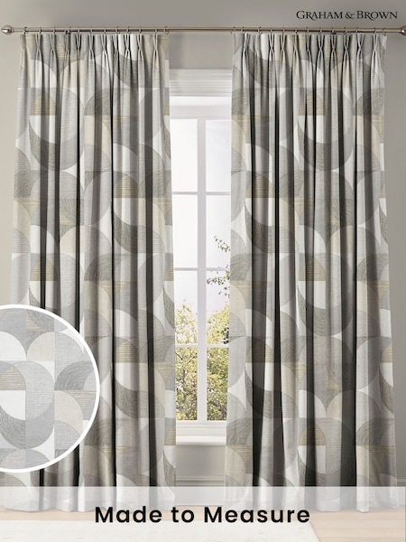 Graham & Brown Natural Taupe Stitch Craze Made to Measure Curtains (AY9727) | £119
