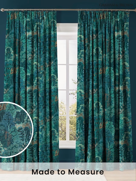 Graham & Brown Majestic Green New Eden Made to Measure Curtains (AY9729) | £119