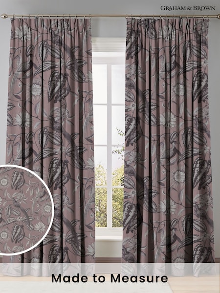 Graham & Brown Mulberry Purple Amhersts Garden Made to Measure 100% Cotton Curtains (AY9733) | £119
