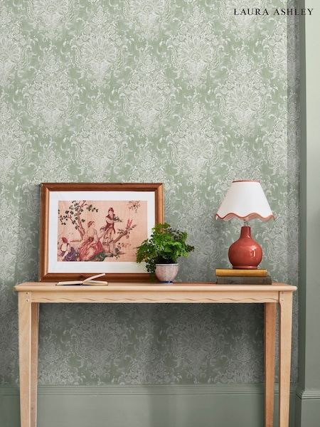 Laura Ashley Green Maddox 10M Wallpaper (AY9750) | £48
