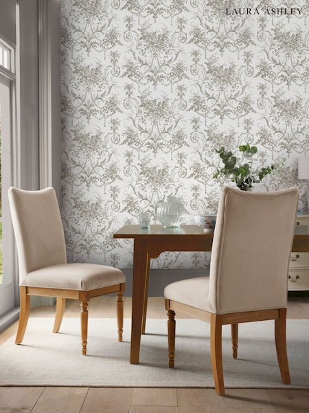 Laura Ashley Grey Tuilieries 10M Wallpaper (AY9753) | £48