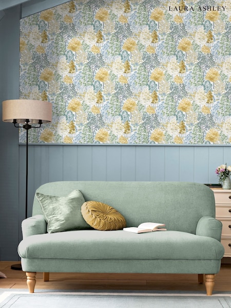 Laura Ashley Bernwood Ochre Yellow 10M Wallpaper Wallpaper (AY9754) | £48