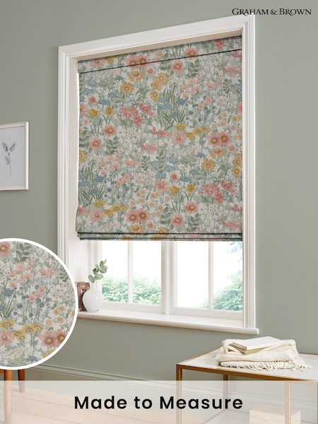 Graham & Brown Green Wallflower Made to Measure 100% Cotton Roman Blind (AY9767) | £99