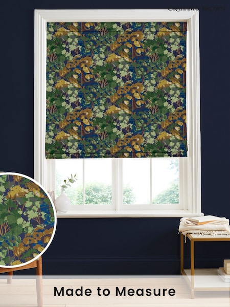 Graham & Brown Midnight Blue Folklore Tree Made to Measure 100% Cotton Roman Blind (AY9770) | £99
