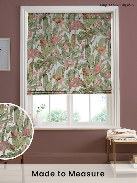 Graham & Brown Lush Pink Tigerlily Made to Measure 100% Cotton Roman Blind (AY9777) | £99
