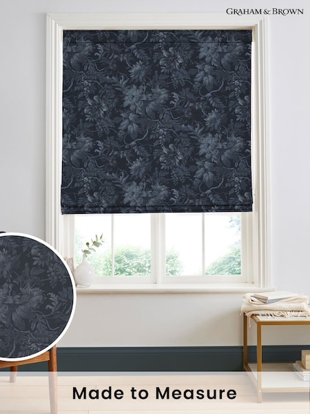 Graham & Brown Navy Blue Enzia Made to Measure 100% Cotton Roman Blind (AY9779) | £99