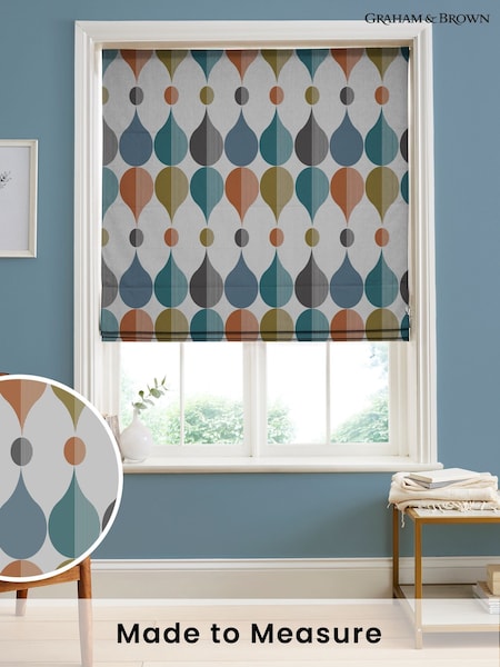 Graham & Brown White Coronation Craze Made to Measure 100% Cotton Roman Blind (AY9781) | £99