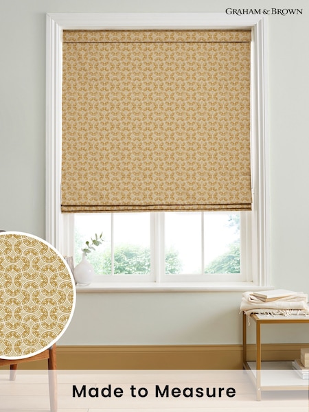 Graham & Brown Ochre Yellow Hopwood Cottage Made to Measure 100% Cotton Roman Blind (AY9787) | £99