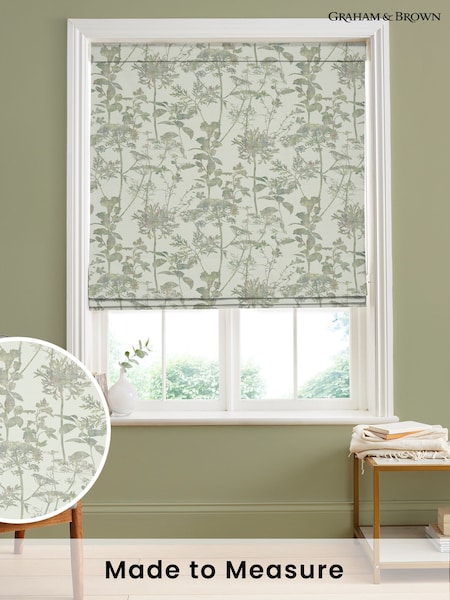 Graham & Brown Sage Green Esther Made to Measure 100% Cotton Roman Blind (AY9789) | £99