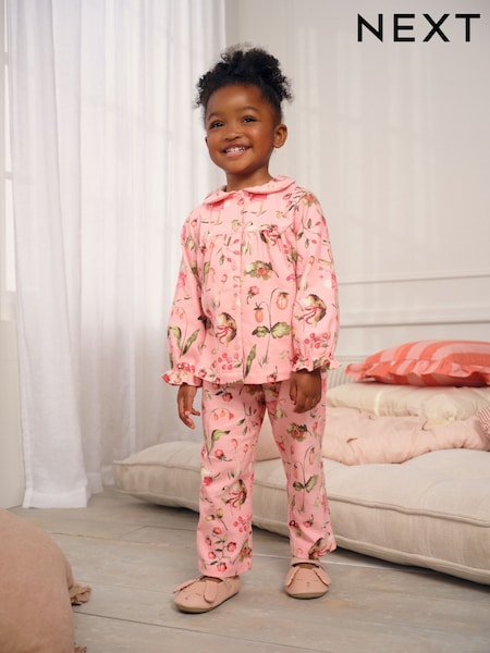 Pink Mouse Print Woven Button Through Pyjamas (9mths-10yrs) (AY9893) | £14 - £17
