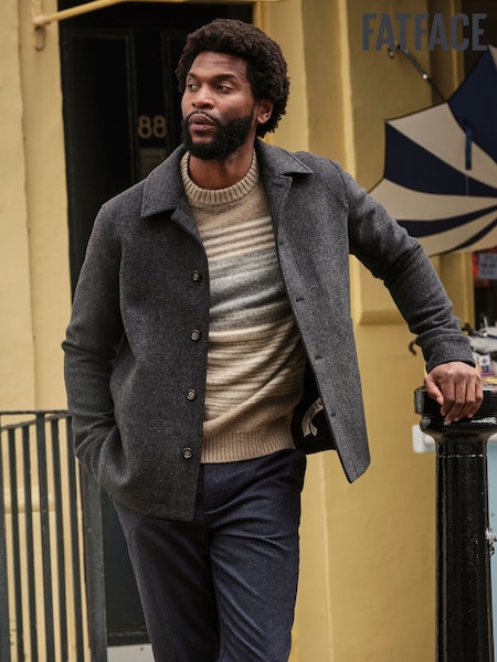 FatFace Hadston Dark Grey Wool Mix Jacket (AY9991) | £129