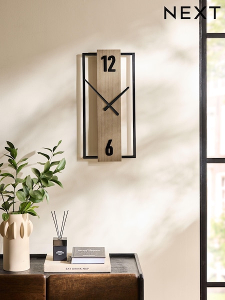 Natural Bronx Slimline Wall Clock (B00015) | £32