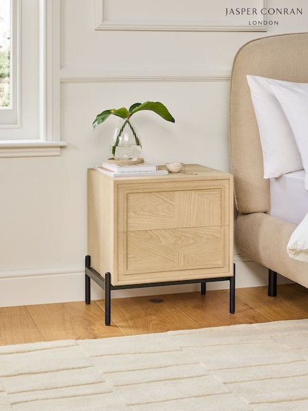 Jasper Conran London Whitewashed Oak Aden Bedside Table (B00051) | £379