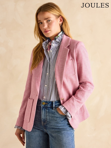 Joules Albury Pink Cotton Blazer (B00060) | £129