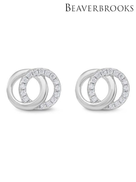 Beaverbrooks Sterling Silver Cubic Zirconia Double Circle Stud Earrings (B01035) | £35