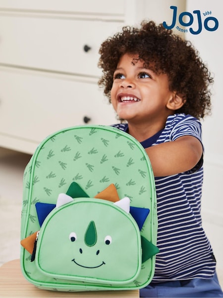 JoJo Maman Bébé Green Dino Character Backpack (B01355) | £22