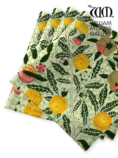 William Morris Gallery Fruit Pack of 4 100% Cotton Napkins (B01484) | £20
