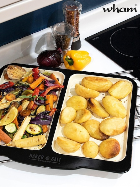Wham Black 1 x Baker and Salt Two Tone Enamel Dual Oven Tray (B01608) | £26
